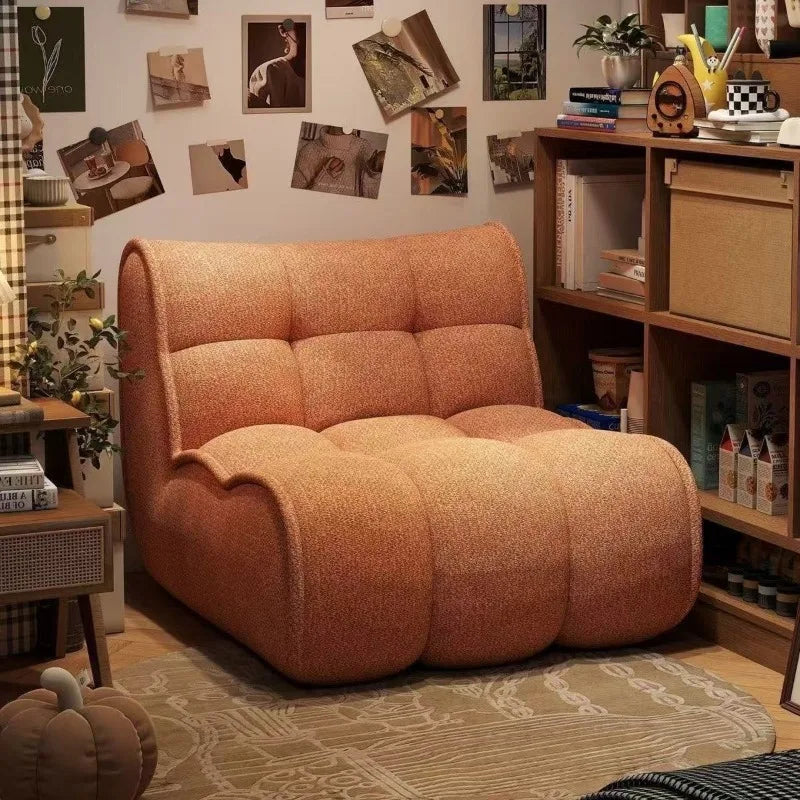 Lazy Sofa Single Leisure Sofa Chair Reclining Sleeping Balcony Bedroom Single Tatami Living Room Sofas with Footstool Furniture