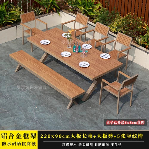 Courtyard table and chair outdoor balcony waterproof and sunscreen garden outdoor leisure table and chair combination