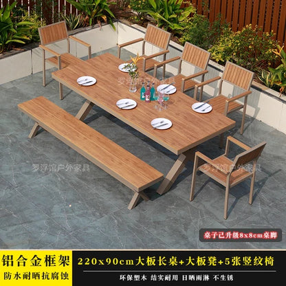Courtyard table and chair outdoor balcony waterproof and sunscreen garden outdoor leisure table and chair combination