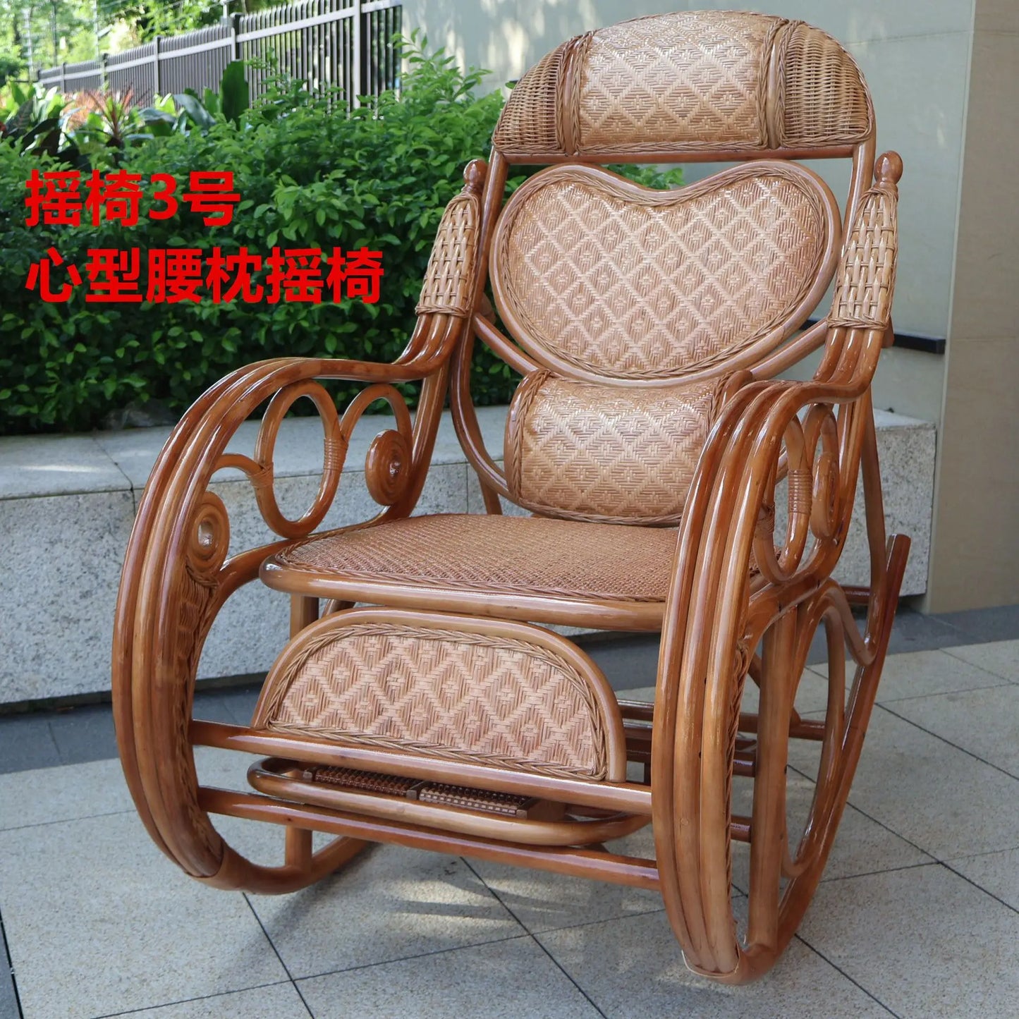 Manufacturers supply adult bedrooms, elderly rocking chairs, real rattan leisure balcony recliners
