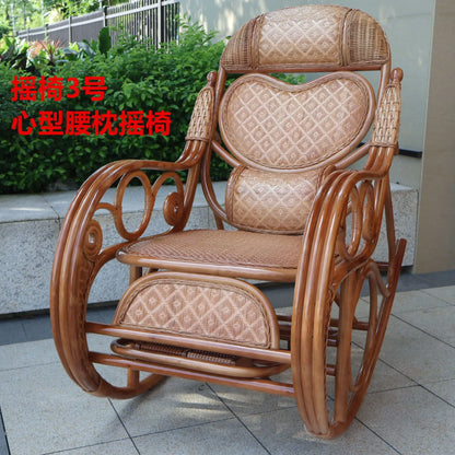 Manufacturers supply adult bedrooms, elderly rocking chairs, real rattan leisure balcony recliners