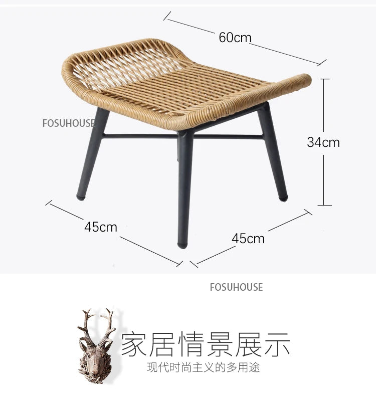 Rattan Chair Three Piece Set Balcony Table Modern Outdoor Furniture Combination Armrest Single Rattan Sofa Outdoor Chairs