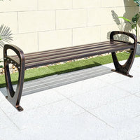 Factory Wholesale Street Park Bench Customized Metal Garden Bus Stops Bench Cast Aluminum Patio Garden Outdoor Bench