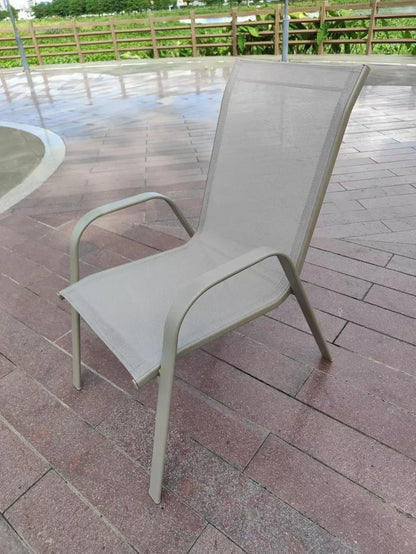 Outdoor Beach Chairs Outdoor Courtyard Balcony Waterproof and Sunscreen Iron Chair Outdoor Furniture Home Leisure Back Armchairs