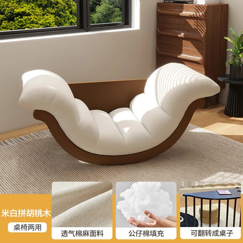 Rocking chair adult 2024 new lazy sofa balcony single sleeping master bedroom recliner leisure banana chair