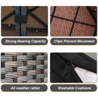 PatioLix 7 Piece Patio Furniture Set with Fire Pit Table, Rattan Outdoor Sectional Patio Conversation Sets with Seat Cushions for Backyar