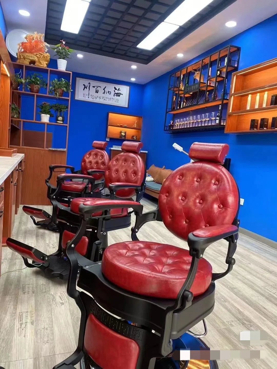 HT hairdressing special large chair barber shop hair cutting retro chair