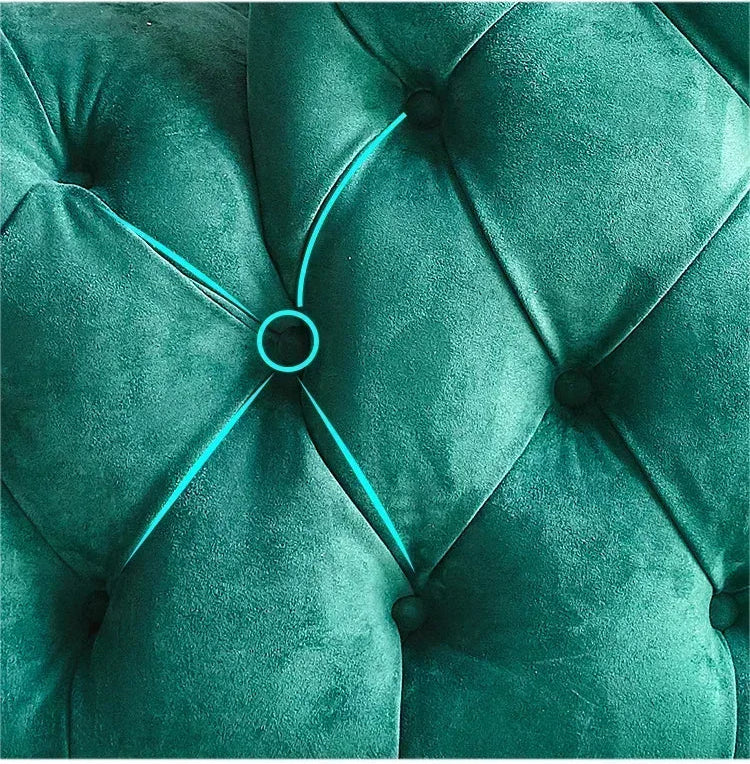 American Light Luxury Pull Buckle Large Apartment Designer Living Room Villa Creative Curved Sofa