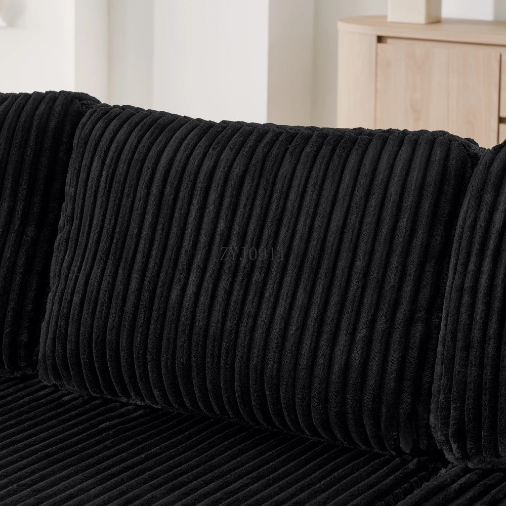 U-shaped modular sectional sofa, compressed sectional sofa, modern minimalist style corduroy sofa, living room sofa