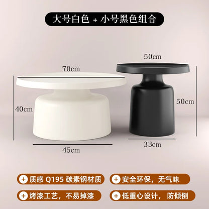 Cream Apartment Nordic Coffee Table Living Room Small Apartment Simple Internet Celebrity Wrought Iron Modern Round Ma