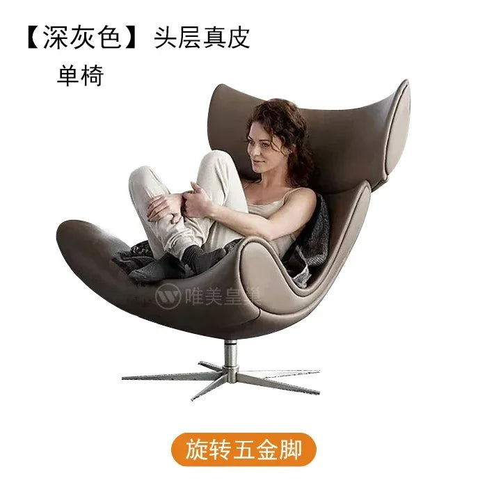 Comfortable Ergonomic Living Room Chairs Modern Leather Nordic Sofa Chairs Designer Recliner Portable Fauteuil Salon Furniture
