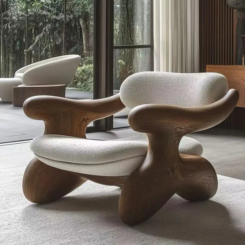 Fancy Modern Adults Chair Wooden Trending Simple Nordic Living Room Chair Reading Balcony Hotel Sillones Furniture Home