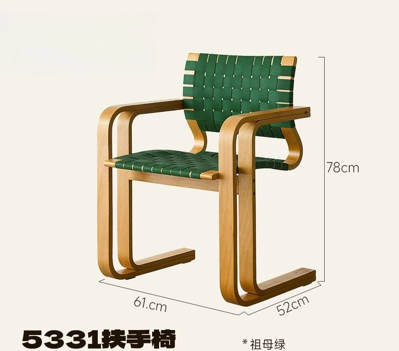 LTT Armchair Bauhaus Vintage French Solid Wood Dining Chair Medieval Back Chair