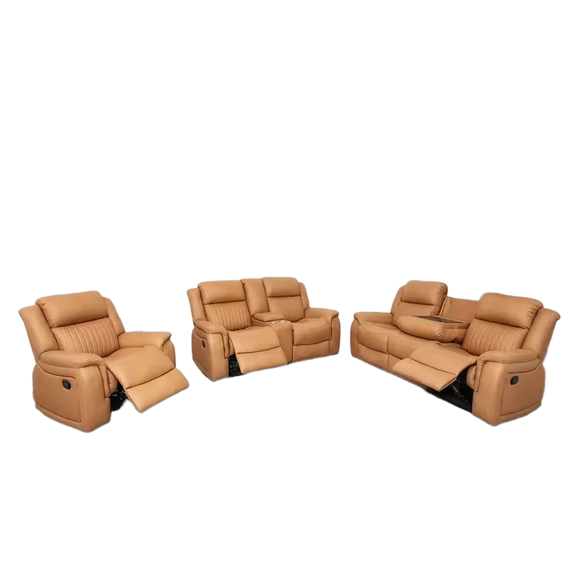 Couch Lounge Suite Set for Living Room Wholesale Leather Extendable  Loveseat Couple 3 Seat Manual Recliner Sofa