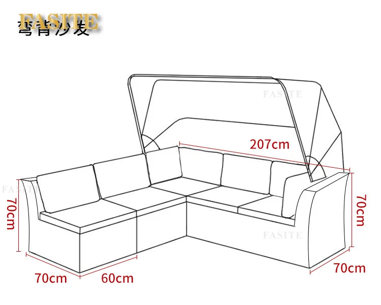 Lying bed, covered courtyard, high-end villa, outdoor rattan woven sofa bed, terrace, outdoor rattan chair