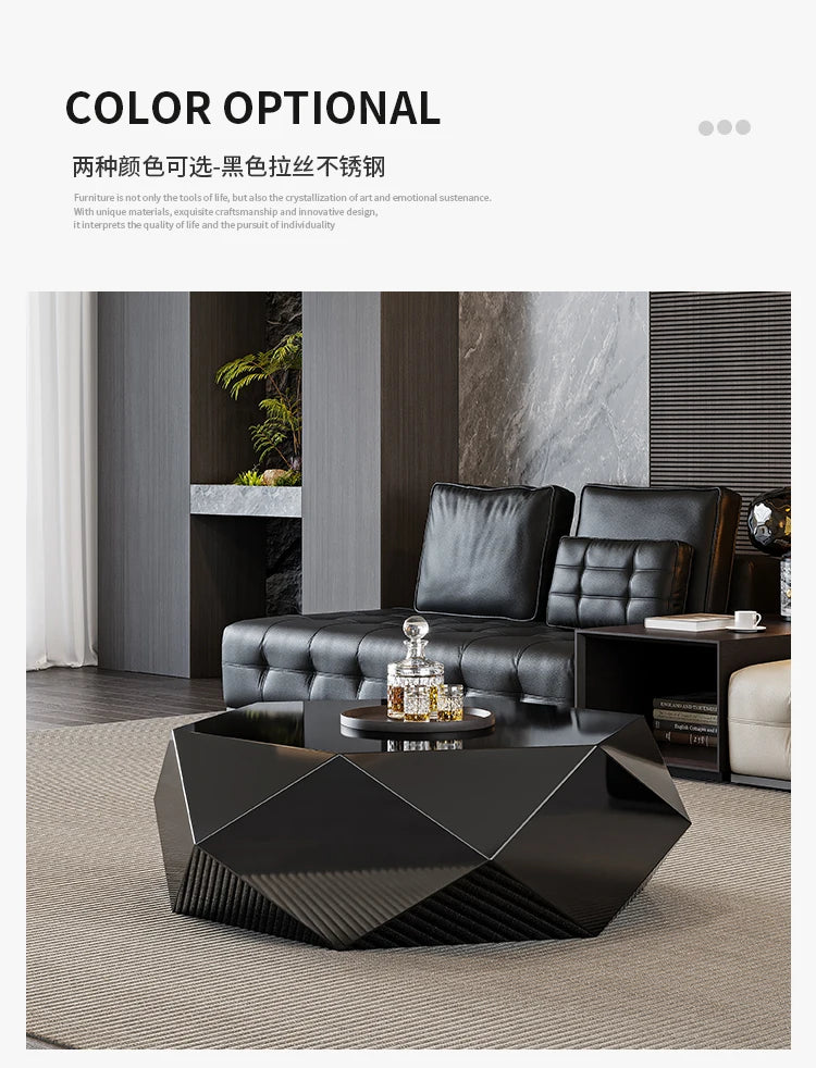 Minimalist diamond coffee table high-end small apartment hotel KTV special-shaped light luxury coffee table