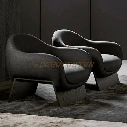 Medieval new single sofa chair designer living room hotel reception solid wood leisure chair