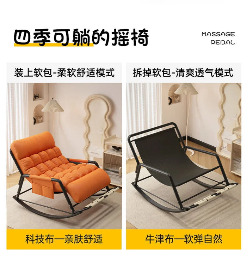 Recliner Rocking Chair Sitting and Sleeping Dual-purpose  Lunch Break Chair Balcony Home Leisure Lazy Sofa Chair Ergonomic
