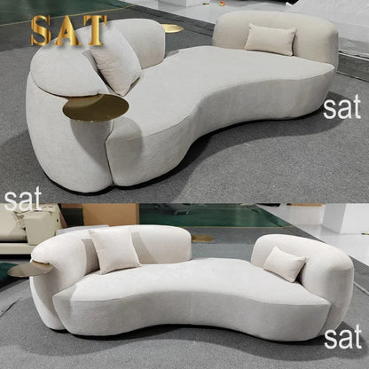 A Modern Minimalist Luxury Design Curved Couch Living Room Furniture Velvet Fabric Sofa