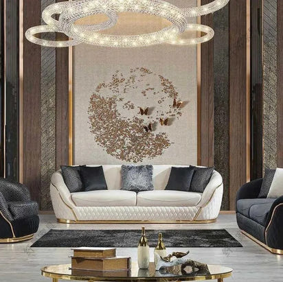 European velvet sofa modern simple size apartment living room Italian light luxury leather straight-row sofa combination