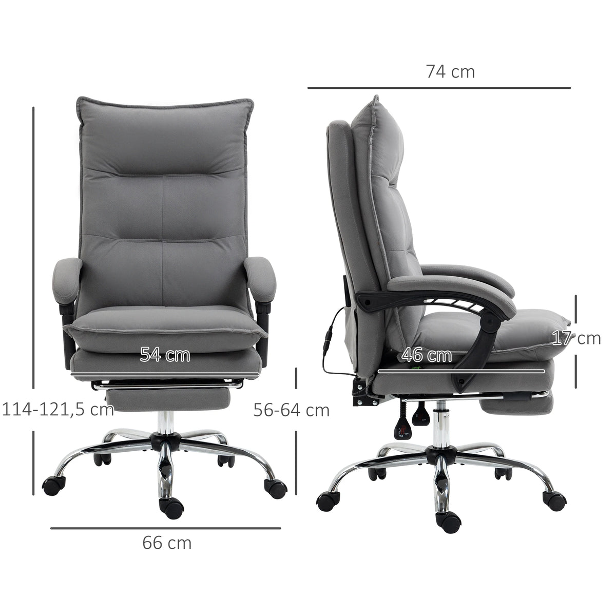 Dinsetto desk Armchair massing and heating, desk office chair, ergonomic chair with adjustable height, reclin back