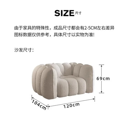 Medieval Cream Style Single Lazy Sofa Living Room Bedroom Pumpkin Leisure Sofa Chair Sofa Set Living Room Economic Vacuum Sofas