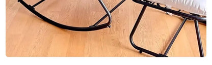 Metal Rocking Chair Adult Reclining Chair Balcon Home Single Leisure Chairs Living Room Red Sofa Chair Lazy Recliner