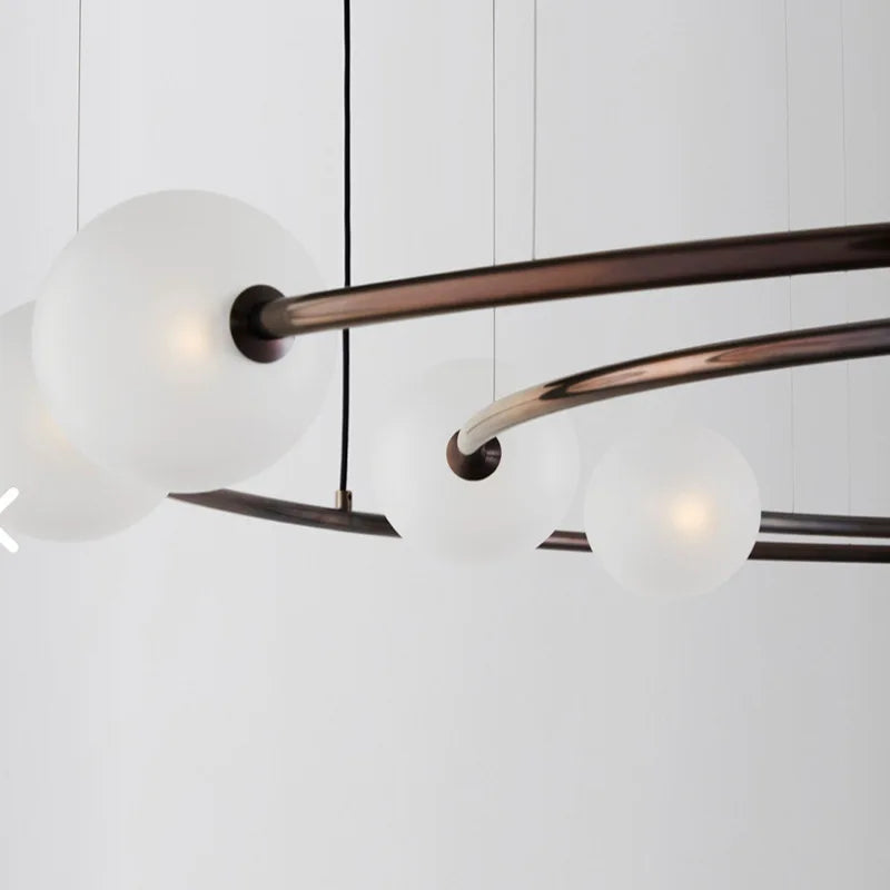 NEW 2025 Nordic Modern Creative Ring Pendant Chandelirer for Living Room Planet Round Hanging Lamp Glass Lampshade Decoration Li