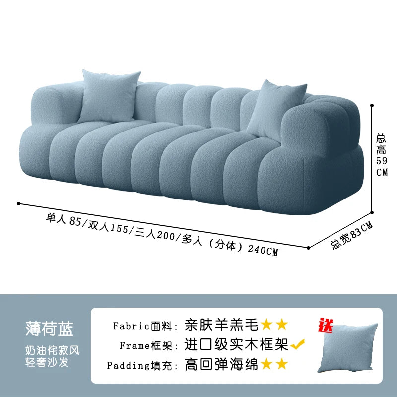 Soft Pillows Stylish European Modern Plush Reclining Sectional Sofa Comfortable Living Room Furniture Trendy Mueble Home Decor
