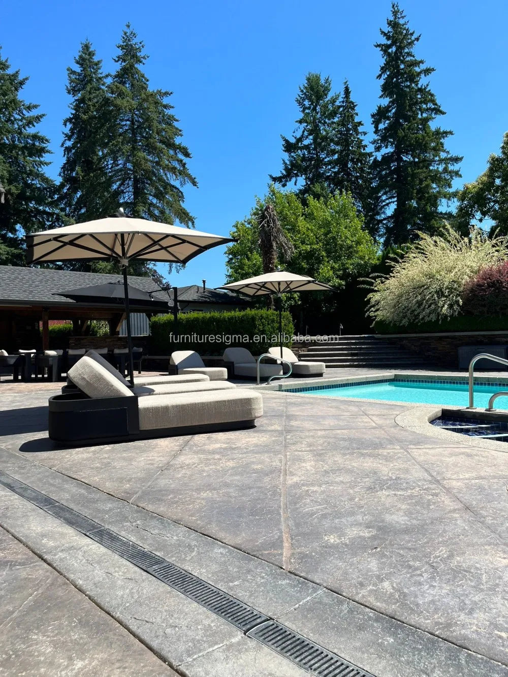 Sigma Designer Aluminum Furniture with Cushions Sofa Set Living Room Garden Patio Hotel Sectional Outdoor Sofa