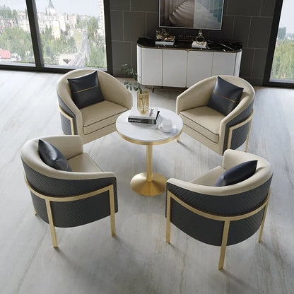 Bureau de vente de luxe léger, table et chaise de négociation, bureau de réception, petit canapé simple, combinaison de table basse