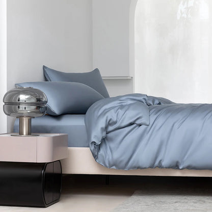 100% Mulberry Silk Bedding Set Solid Color Natural Silk Duvet Cover Set Twin King Queen Size Bed 3pcs/4pcs/5pcs Bed Sheet Set