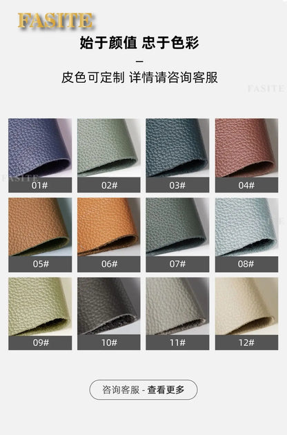 Modern simple ebony leather sofa new Chinese living room size apartment solid wood first layer cowhide new combination