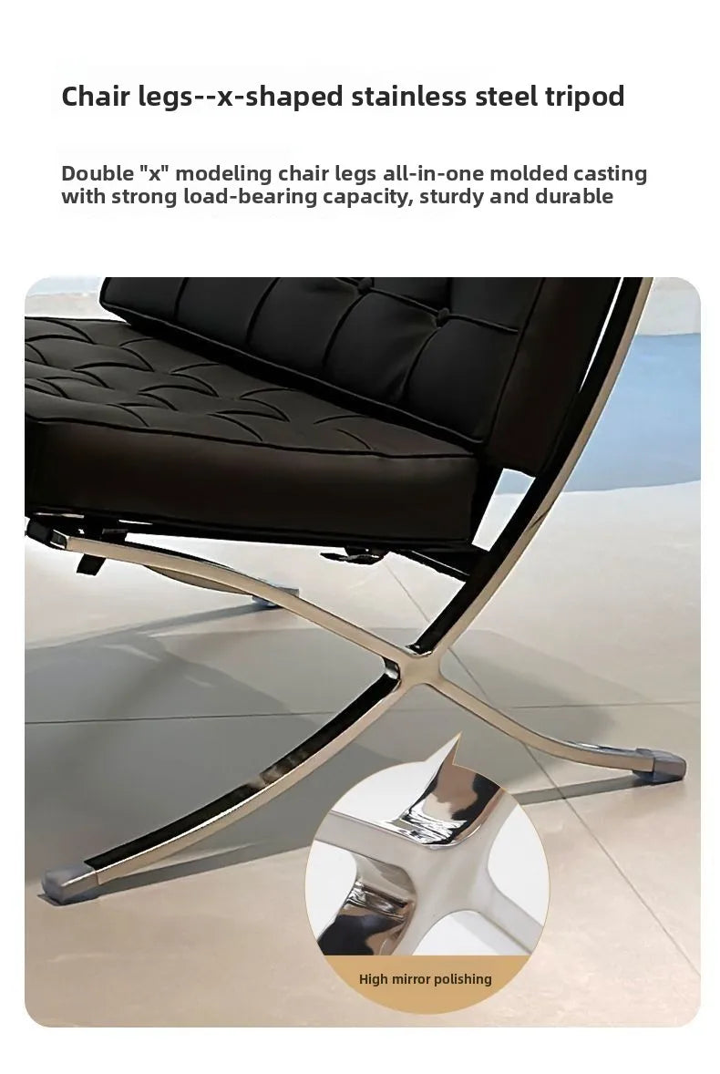 Single sofa, designer, Italian style, living room, leather, light luxury, leisure chair