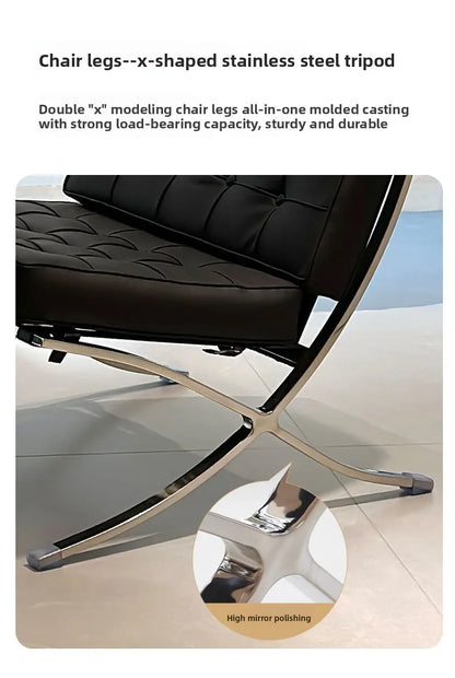Single sofa, designer, Italian style, living room, leather, light luxury, leisure chair