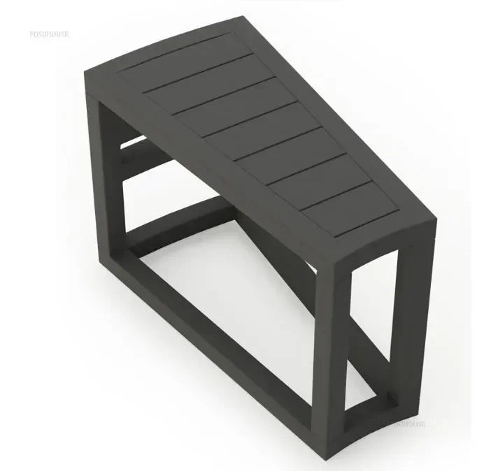 Outdoor Waterproof Sun Protection Garden Sofas Curved Outdoor Sofa Aluminum Alloy Courtyard Villa Reception Sofa Coffee Table P