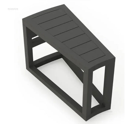 Outdoor Waterproof Sun Protection Garden Sofas Curved Outdoor Sofa Aluminum Alloy Courtyard Villa Reception Sofa Coffee Table P