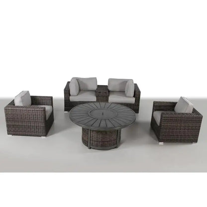 Assembled Patio Seating Set for 4 with Cushions