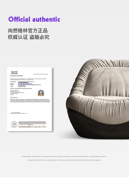 A076 Designer Simple Lazy Sofa Nordic Modern Light Luxury Villa Arc Leisure Chair Single Sofa Flannel