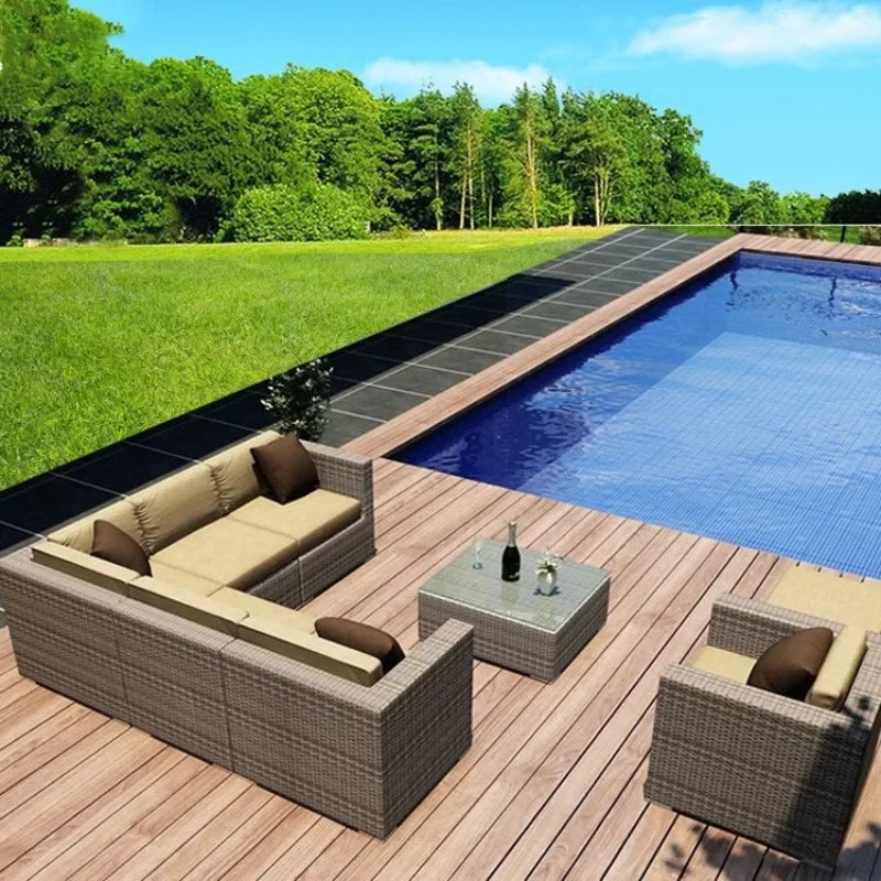Imitation rattan sofa leisure courtyard garden sun room outdoor outdoor balcony corner waterproof