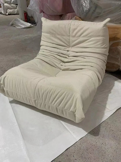 Togo caterpillar sofa balcony leisure bedroom living room reclining sleeping lazy sofa cream wind single recliner