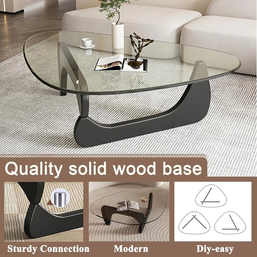 mid century modern glass coffee table for living room, small coffee tables, suitable for bedroom living room reception office ta