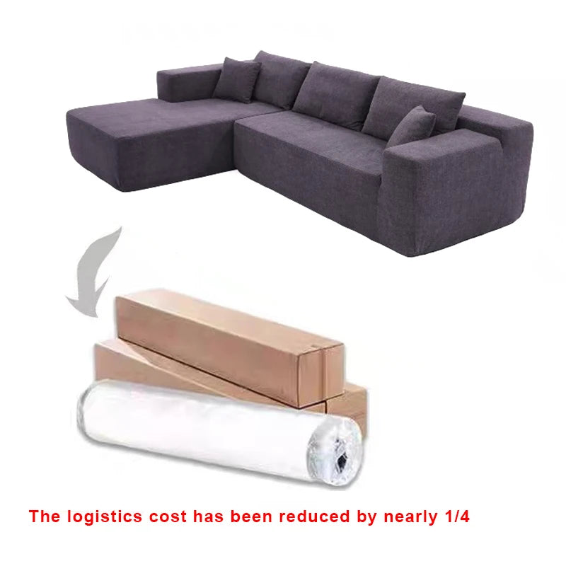 Modern L Shape Vacuum Pack Cost-Effective Recliner Set Sofa Living Room Home Furniture Office Sponge Sofa Compression