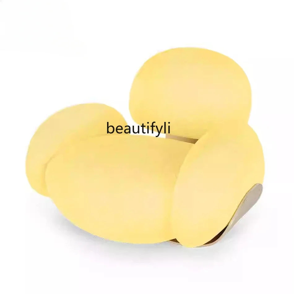 F Designer creative cream wind lamb wool leisure recliner small apartment bedroom makeup single sofa chair