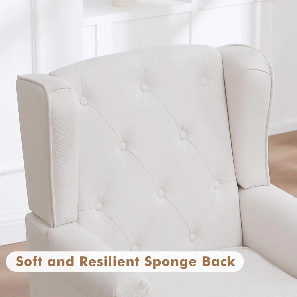 Accent Chair Set of 2, Mid Century Modern Fabric Wingback Chair, Upholstered Armchair with High Back and Vintage, Customized