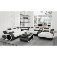 Living Room Luxury Corner Couches Furniture Set U Shape Cover Sectional Leather Sofa