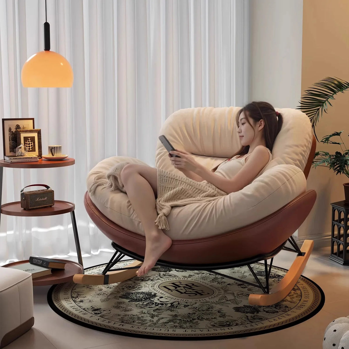 Unique Arm Chairs Rocking Lounge Salon Bedroom Lazy Relax Modern Reading Living Room Chairs Lounge Fauteuil Trendy Furniture