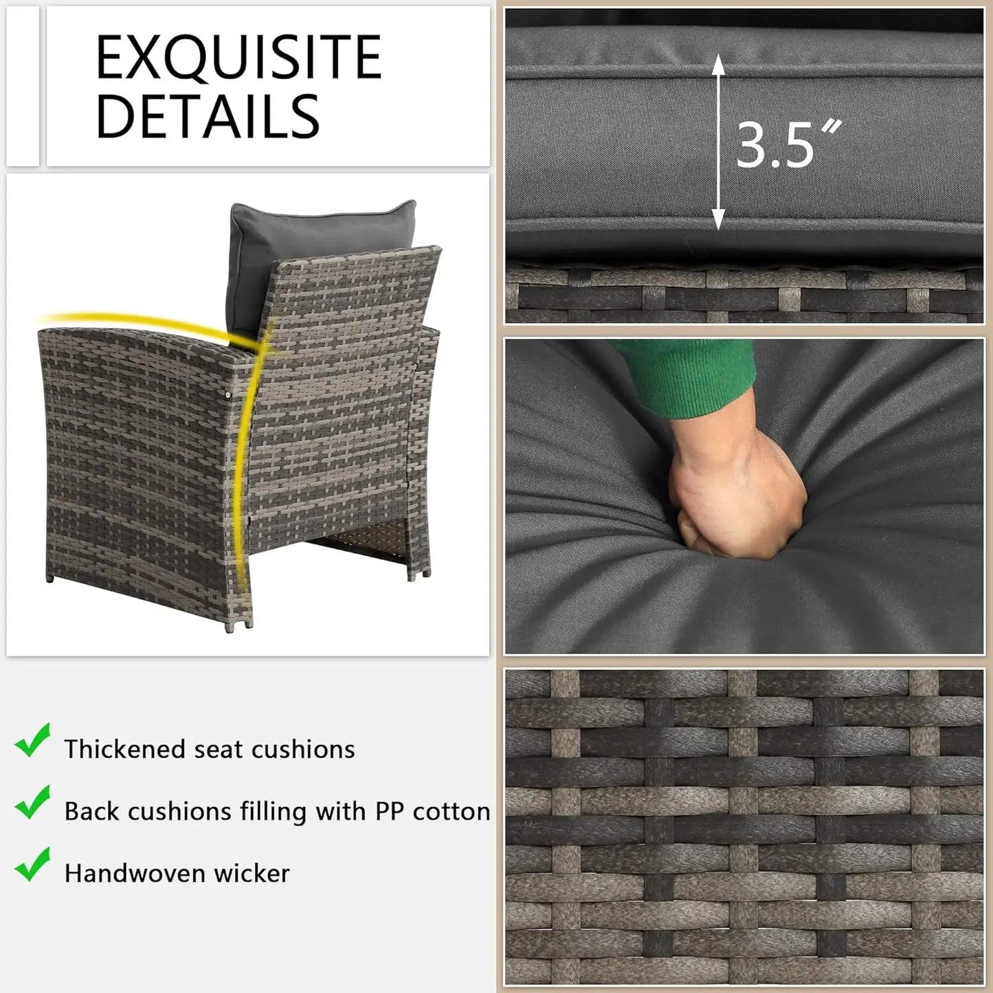 Cheap High Quality PE Rattan Sofa Set with Table for Outdoor Garden Resort Hotel Entertainment Party