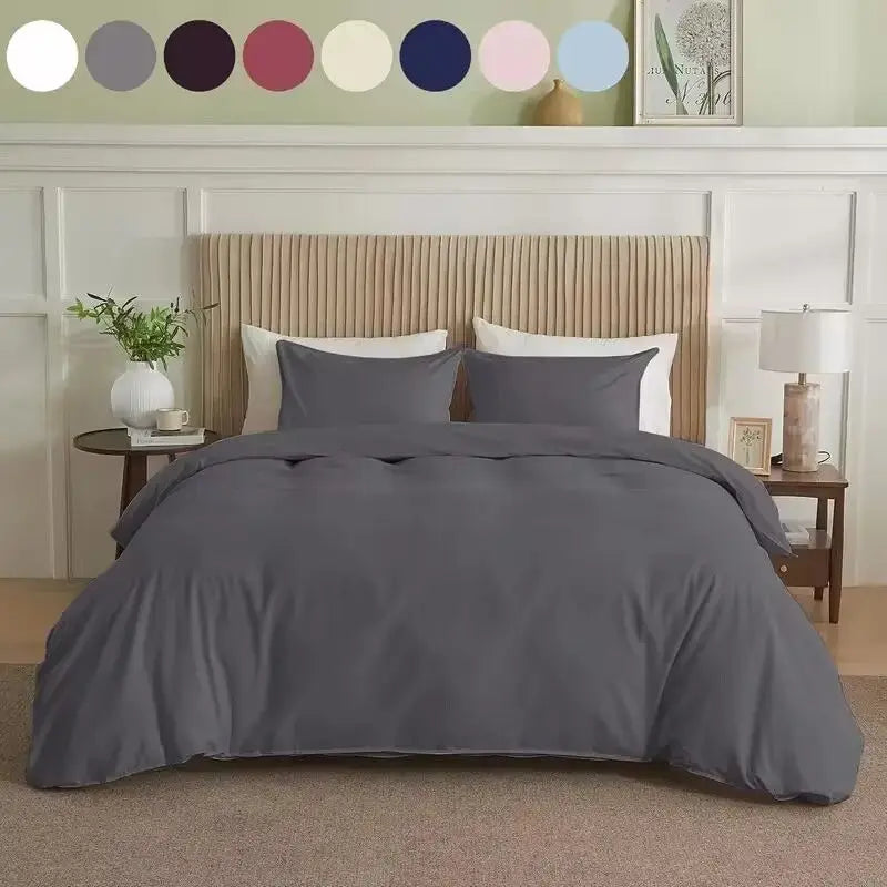 Serta Simply Clean Pleated Duvet Cover King Size, 3-Piece Set with 2 Pillow Shams, Wrinkle-Resistant, Easy Care, Hotel Luxury Be