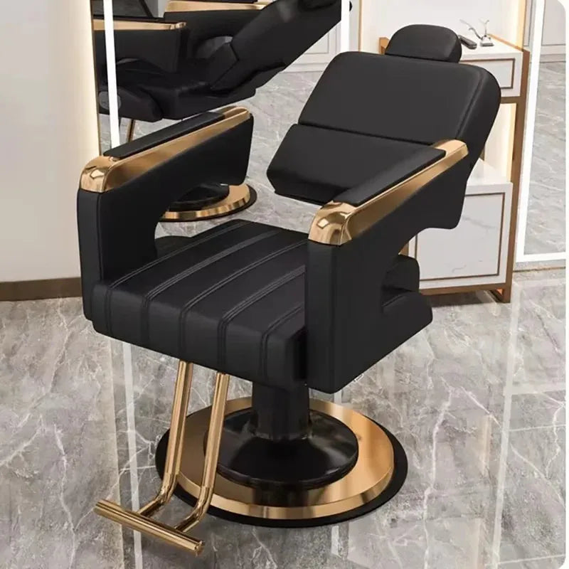 2025 Luxury Personalized Chair Barber Classic Hydraulic Reclining Release Salon Chair Leg Rest Professional Barberia Furniture